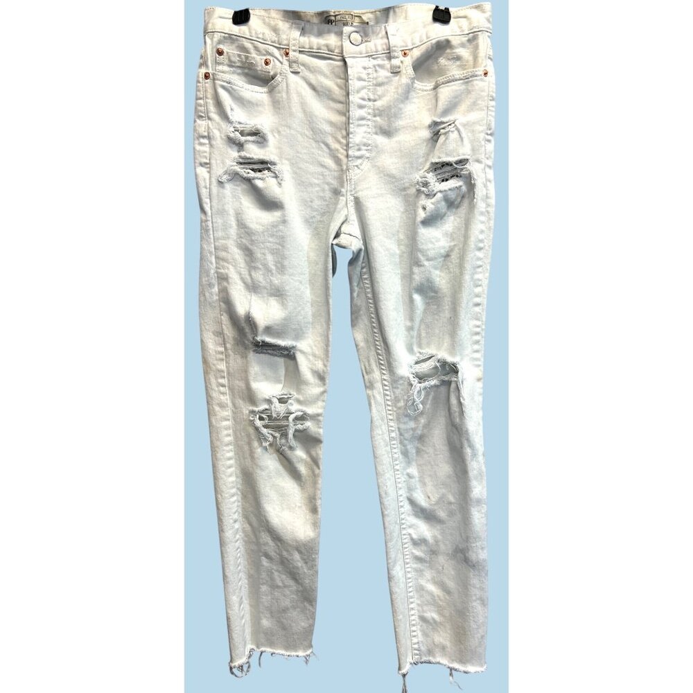 Free People Distressed White Jeans Size 29 Womens Denim